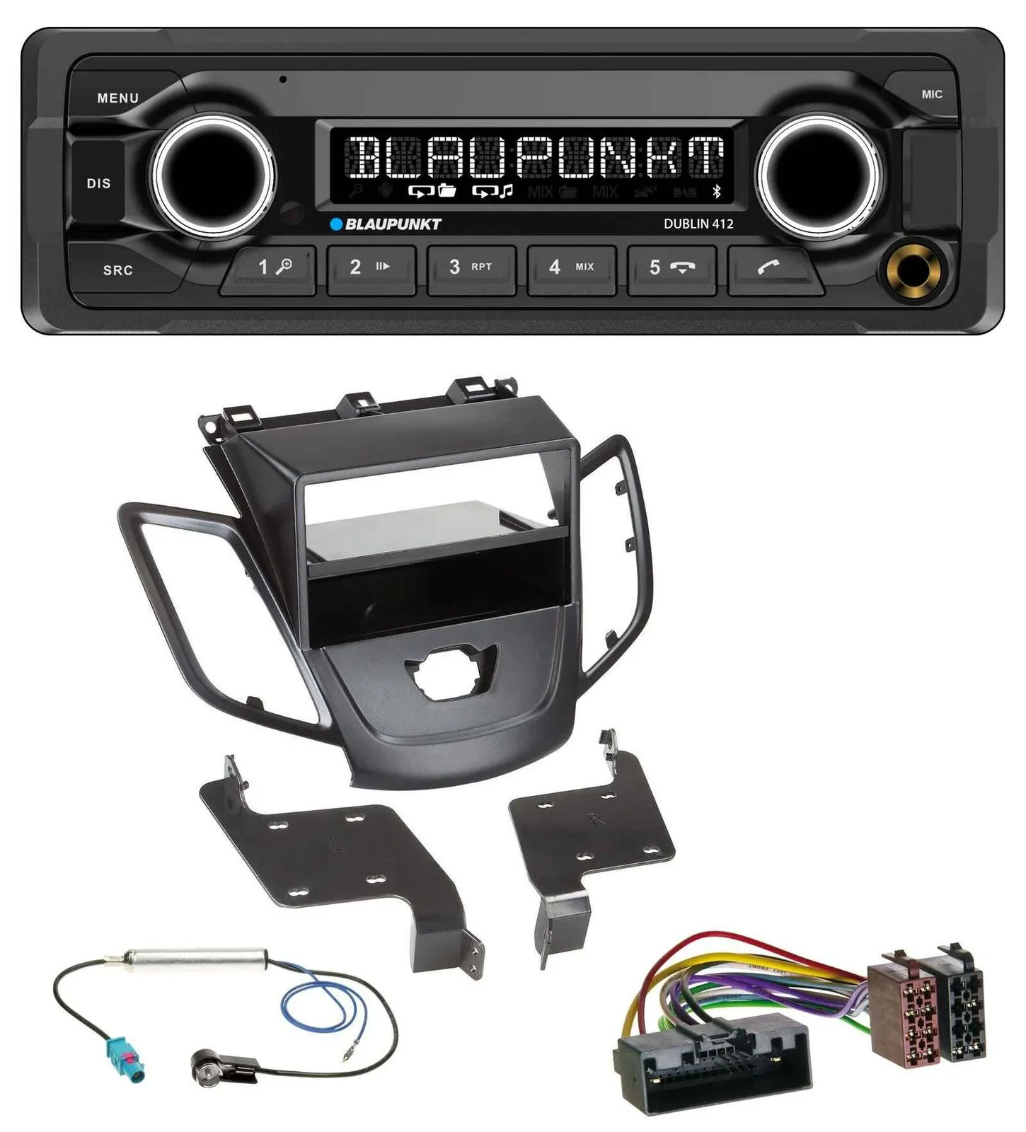 Автомагнитола Blaupunkt для Ford Fiesta (2010–2017) Bluetooth, USB, AUX, MP3, без дисплея