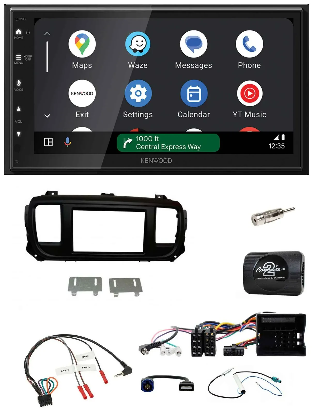 Kenwood DAB Bluetooth USB Lenkrad 2DIN Autoradio für Citroen Jumpy Erstausst. DI