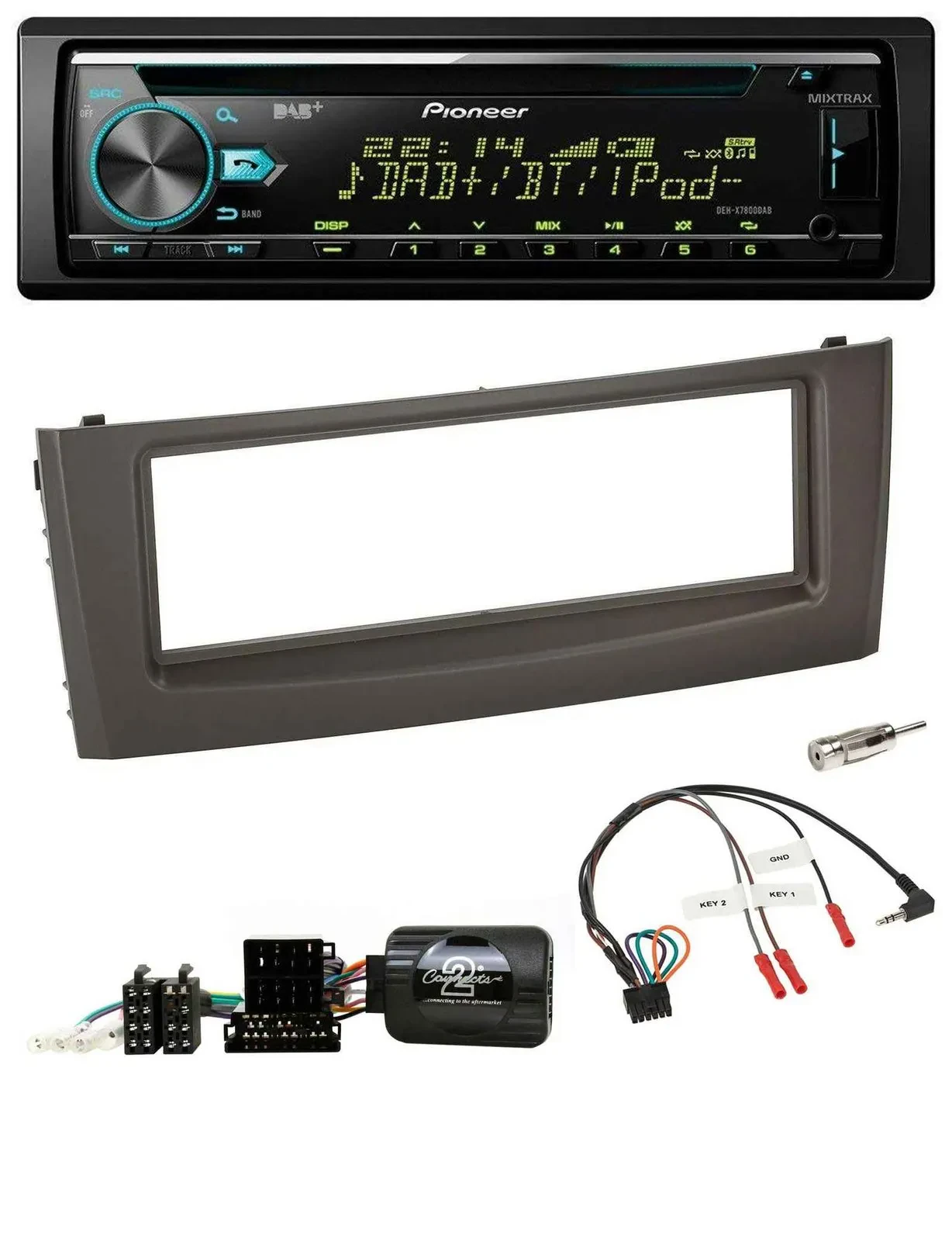 Pioneer DAB Lenkrad CD USB Bluetooth Autoradio für Fiat Grande Punto 06-10 schwa