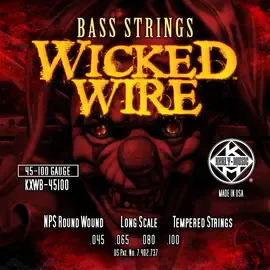 Струны для бас-гитары Kerly Wicked Wire KXWB-45100 45-100