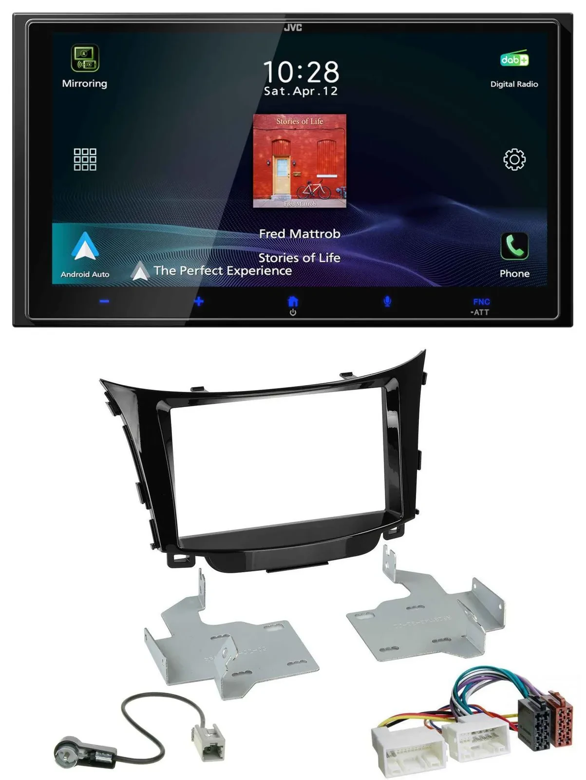 JVC USB Bluetooth 2DIN DAB MP3 Autoradio für Hyundai i30 (ab 12)