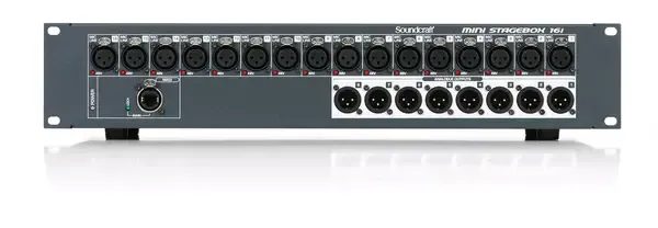 Soundcraft MSB-16i коммутационный блок для микшерных консолей, 2U, 16 аналоговых входов и 8 выходов, питание 100-240 В, карта MADI Cat5 для пультов Expression и Performer приобретается отдельно.