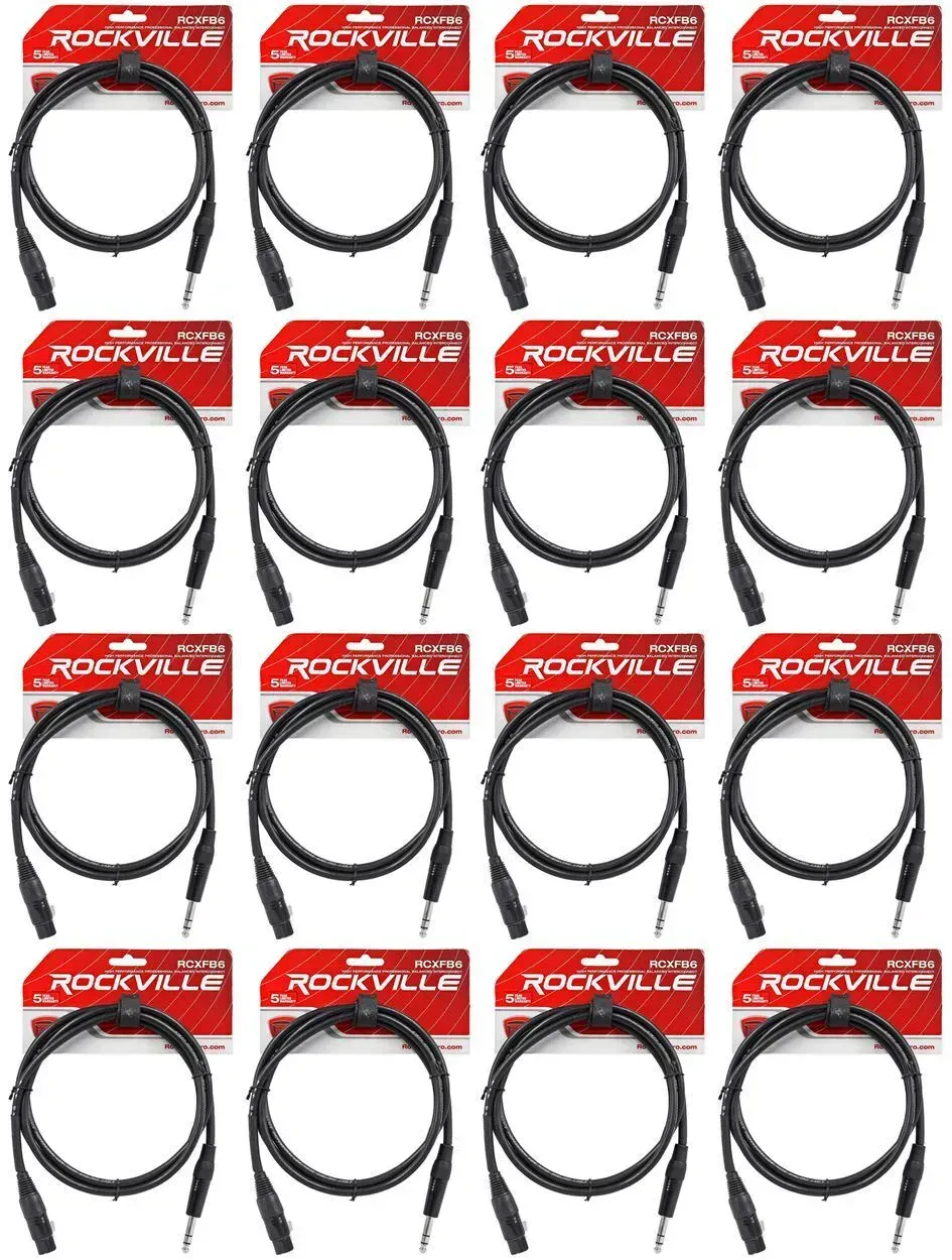 Коммутационный кабель Rockville RCXFB6B Black 1.8 м (16 штук)