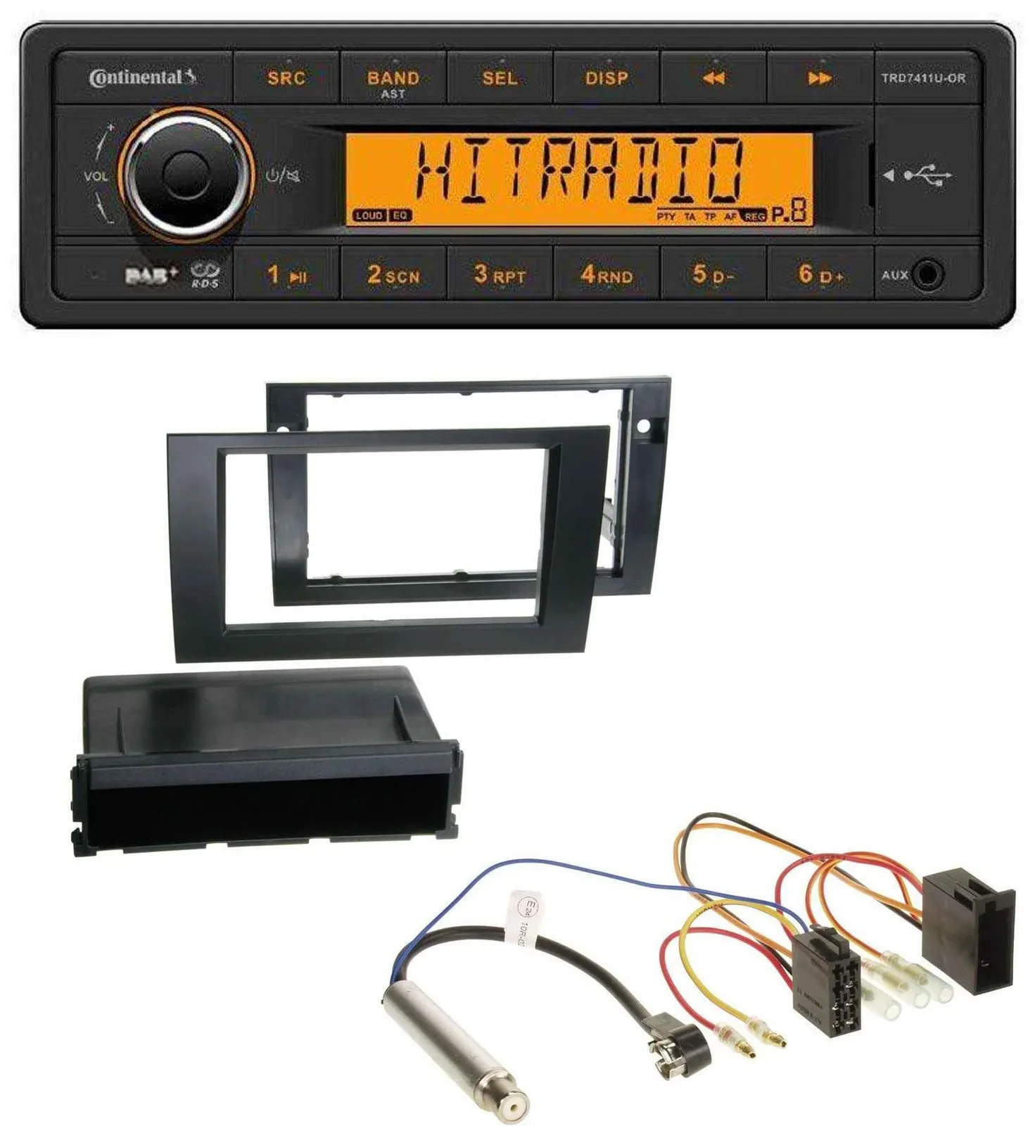 Continental 1DIN DAB MP3 AUX USB Autoradio für Audi A4 B6 B7 2001-2008 Symphony