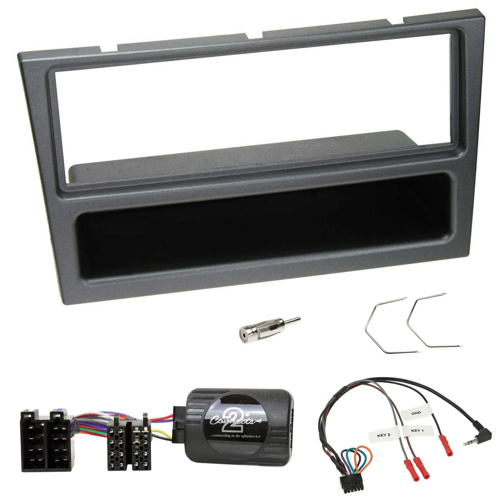 Einbauset Lenkradadapter DIN Autoradio für Opel Corsa C 2000-04 charcoal