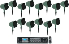 Рупорная акустика JBL GSF6-GN Green с усилителем (14 штук)