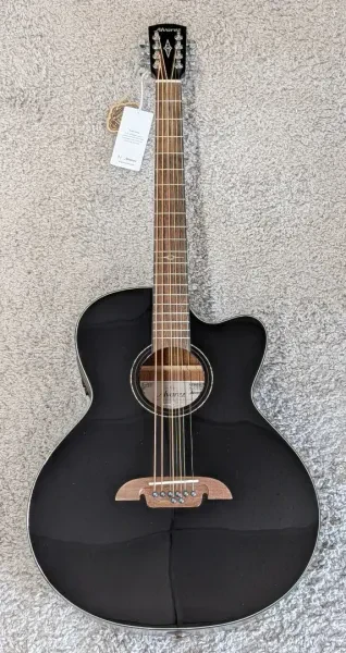 Alvarez ABT60ce 8-String Baritone Black Acoustic Electric Guitar, B-Stock