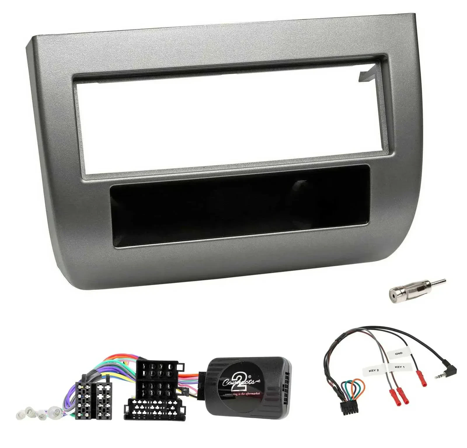 Einbauset Lenkradadapter DIN Autoradio für Lancia Y 843 2005-2011 anthrazit