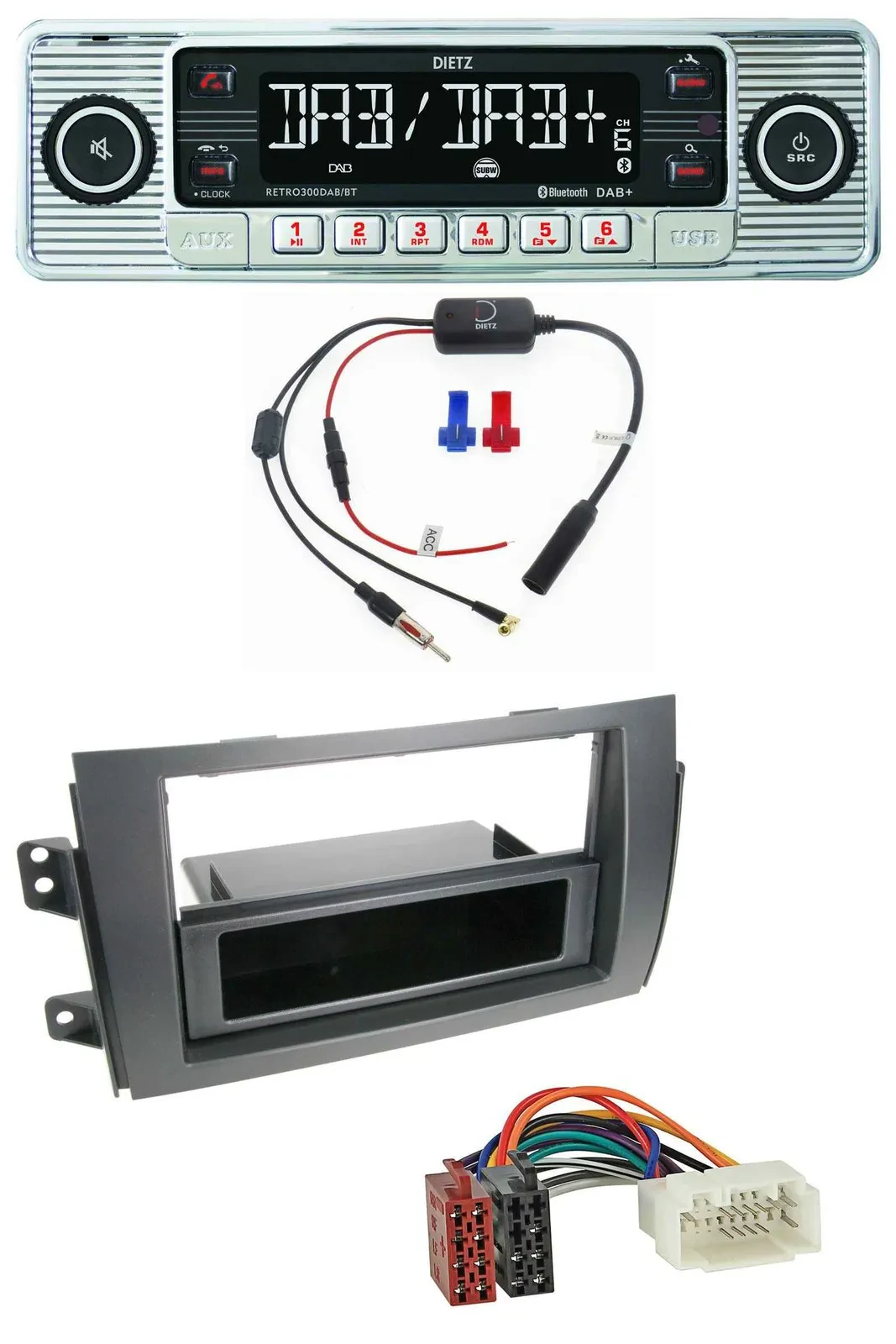 Dietz DAB USB MP3 Bluetooth Autoradio für Fiat Sedici, Suzuki SX 4