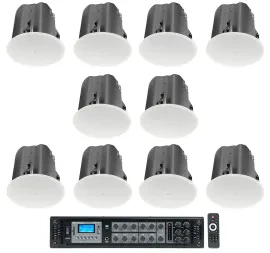 Потолочная акустика для ресторана/бара JBL Control 418C/T 8" 70V (набор, 10 шт., с усилителем RCS650-6)