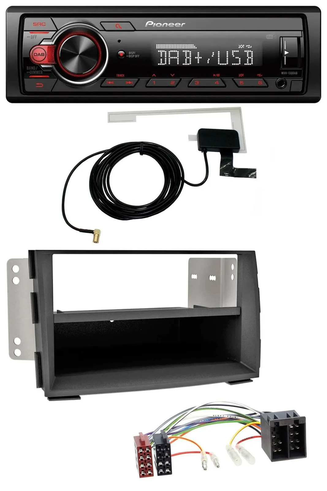 Pioneer 1DIN MP3 DAB USB AUX Autoradio für Kia Venga (YN, ab 2009)
