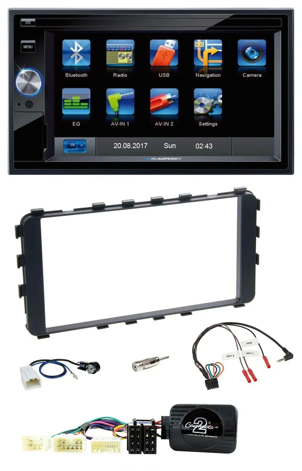 Blaupunkt SD USB TMC Bluetooth 2DIN Lenkrad Navigation für Toyota Yaris 06-11 OE