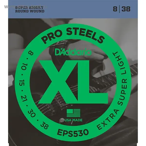 Струны для электрогитары D'Addario EPS530 XL PRO STEEL 08-38