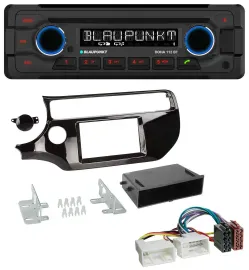 Blaupunkt AUX MP3 CD Bluetooth USB Autoradio für Kia Rio UB ab 2015 piano-schwar