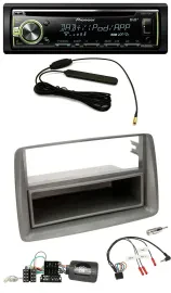 Pioneer MP3 USB CD DAB Lenkrad Autoradio für Fiat Panda 169 2007-2012 grau