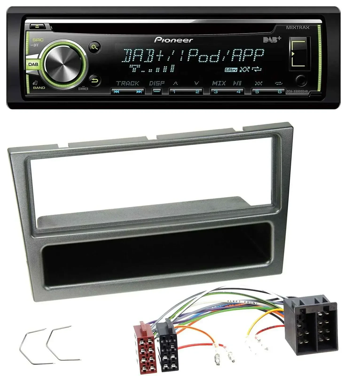 Автомагнитола Pioneer CD, DAB, USB, MP3, AUX для Opel Corsa C (2000–2004), алюминий