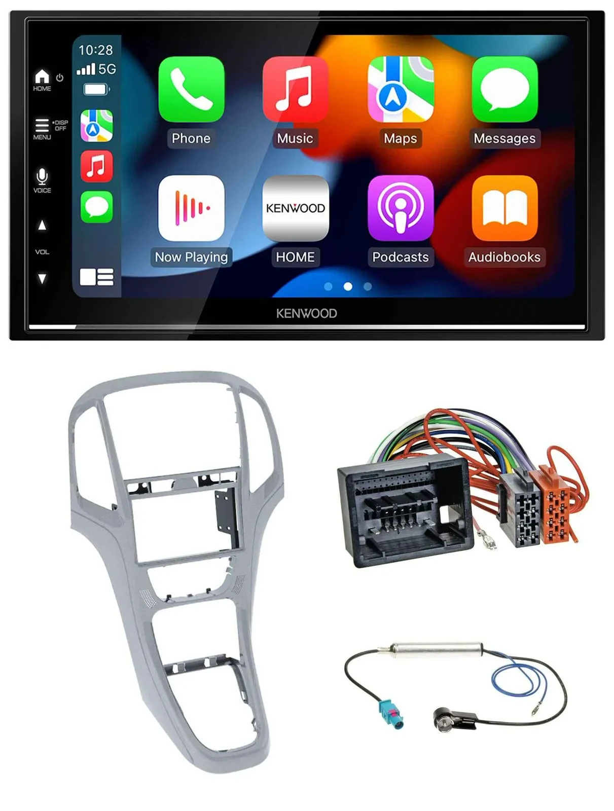 Kenwood DAB USB Bluetooth 2DIN MP3 Autoradio für Opel Astra J ab 2009 Platinsilb