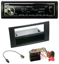 Pioneer DAB USB MP3 AUX CD Autoradio für Ford Focus Fiesta 04-08 schwarz