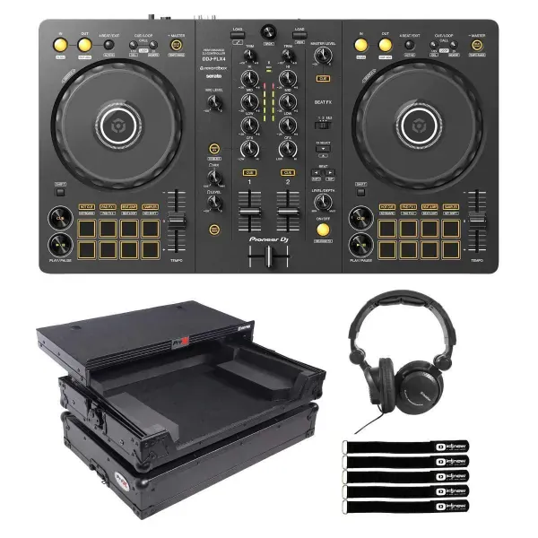 DJ-контроллер с джогом Pioneer DDJ-FLX4 Black с аксессуарами