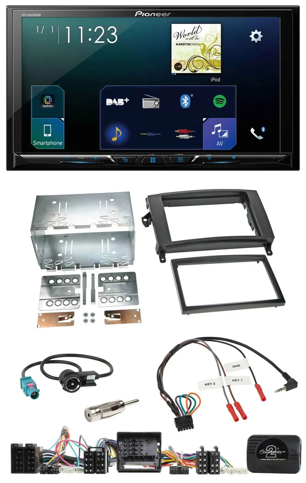 Pioneer Lenkrad Bluetooth USB 2DIN DAB Autoradio für Mercedes A- B-Klasse W169 T