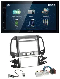 Kenwood 2DIN Bluetooth MP3 USB DAB Autoradio für Hyundai Santa Fe 3 Schalter 06-