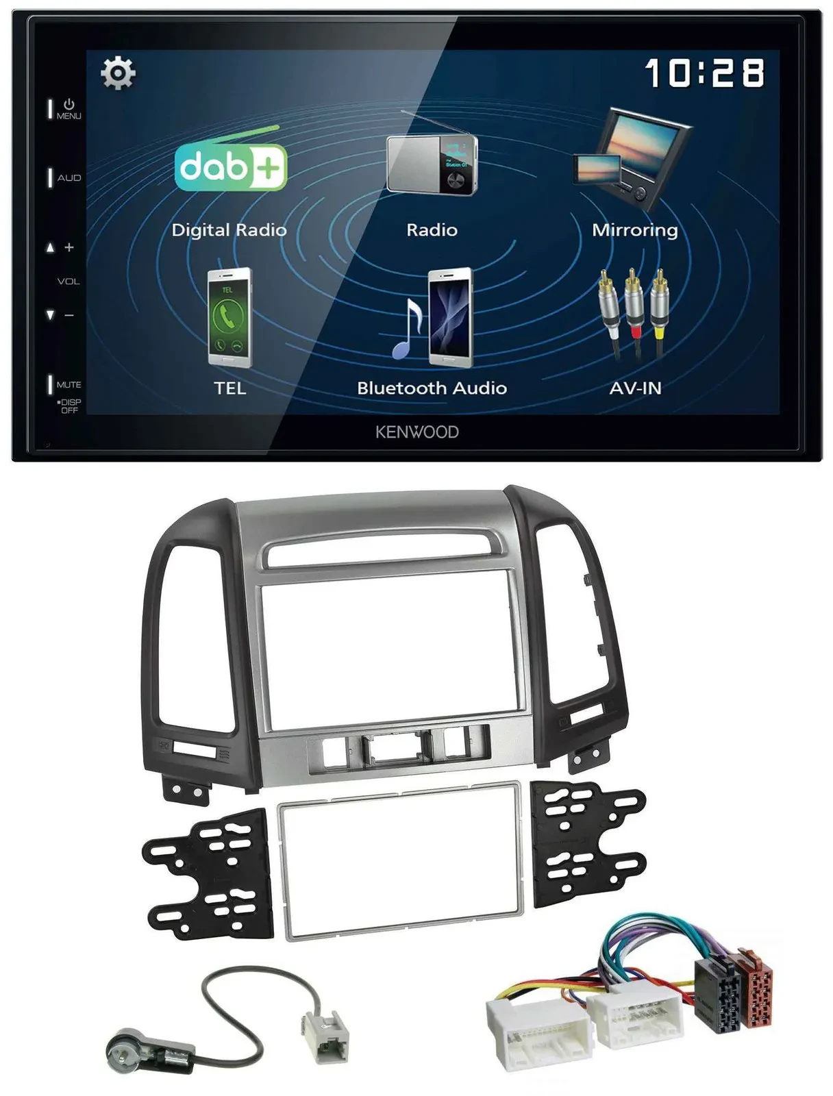 Kenwood 2DIN Bluetooth MP3 USB DAB Autoradio für Hyundai Santa Fe 3 Schalter 06-