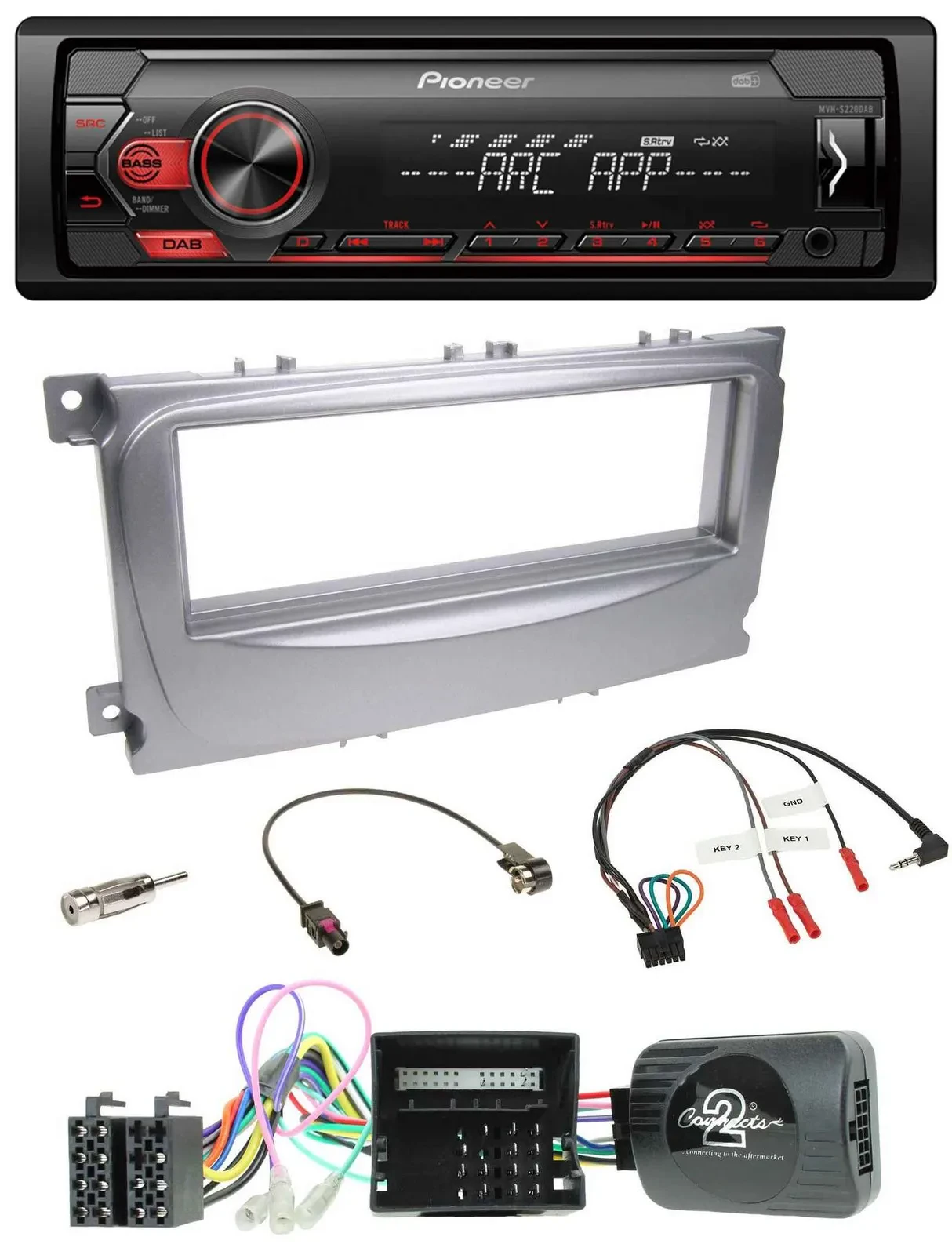 Pioneer DAB 1DIN MP3 Lenkrad USB Autoradio für Ford Galaxy C-Max Focus Can-Bus 2