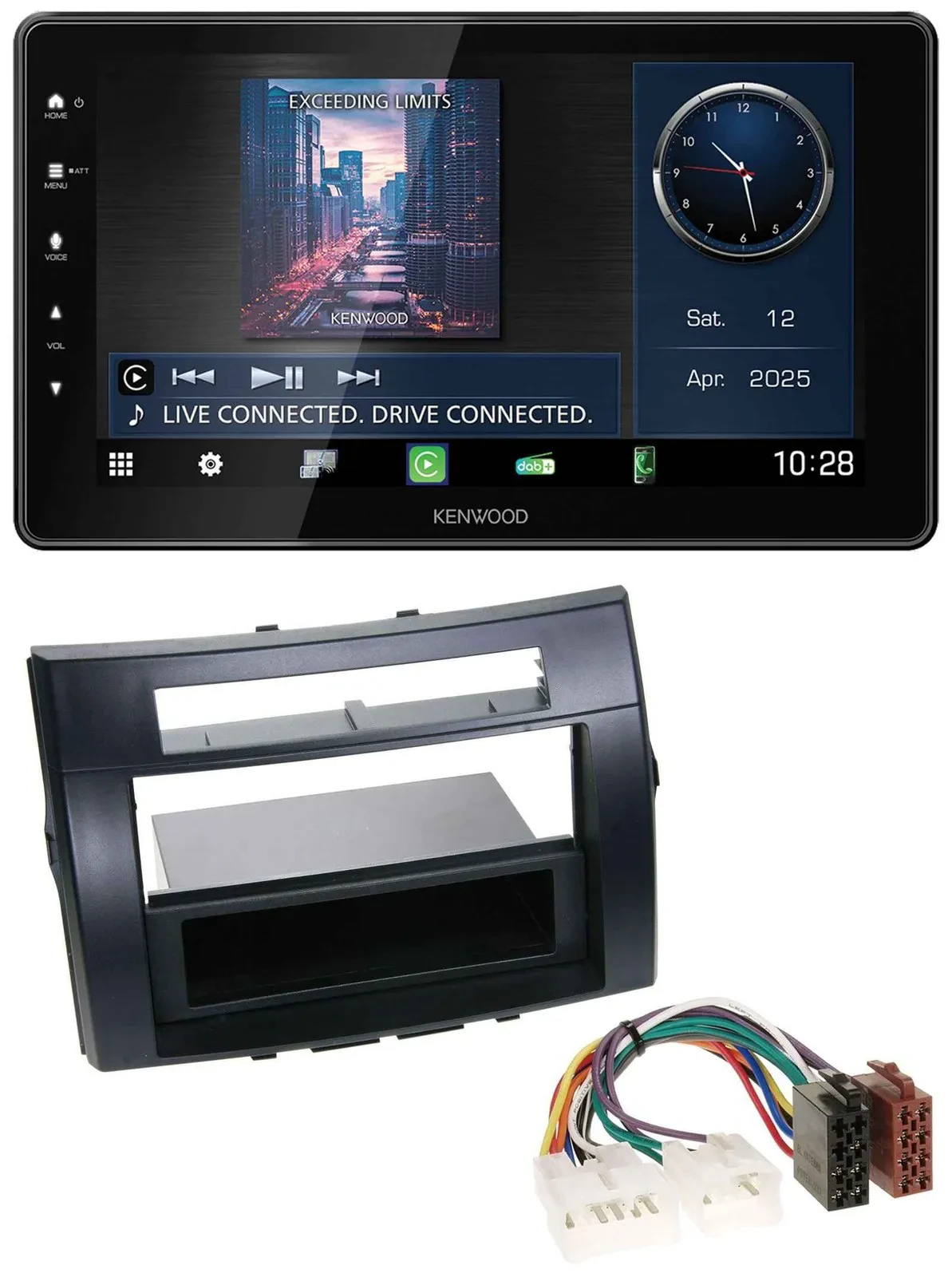 Kenwood MP3 Bluetooth USB DAB Autoradio für Toyota Corolla Verso 04-09 schwarz