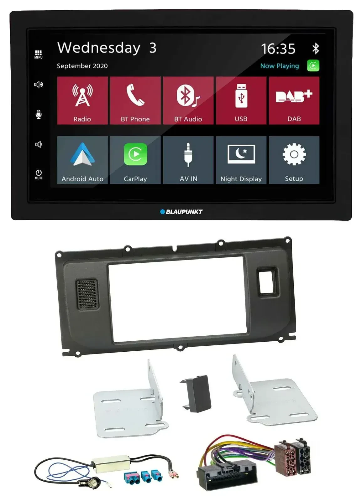 Blaupunkt DAB Bluetooth USB MP3 2DIN Autoradio für Land Rover Evoque Blindstopfe