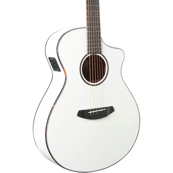 Breedlove Discovery Spruce-Mahogany Concert Acoustic-Electric Guitar Satin White