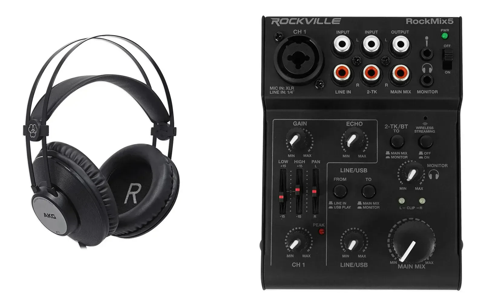 Микшер для стриминга Rockville RockMix 5 с аксессуарами