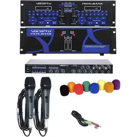 VocoPro TWIN-BANK PLUS DJ Karaoke Installation System with Powered Speakers