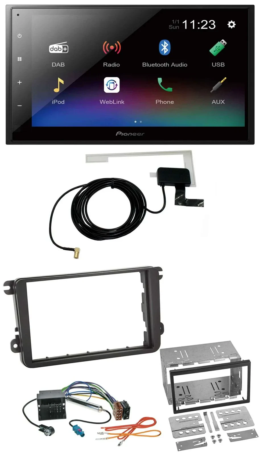 Pioneer DAB MP3 Bluetooth 2DIN USB Autoradio für Seat Alhambra Leon Toledo