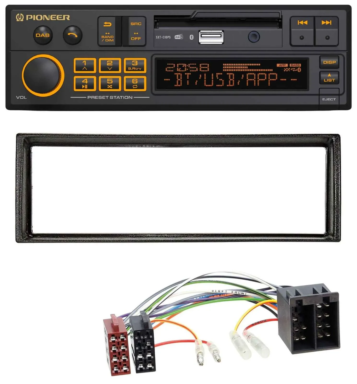 Pioneer DAB MP3 USB Bluetooth Autoradio für VW Golf 2 83-92 Jetta II 84-92 T4 90