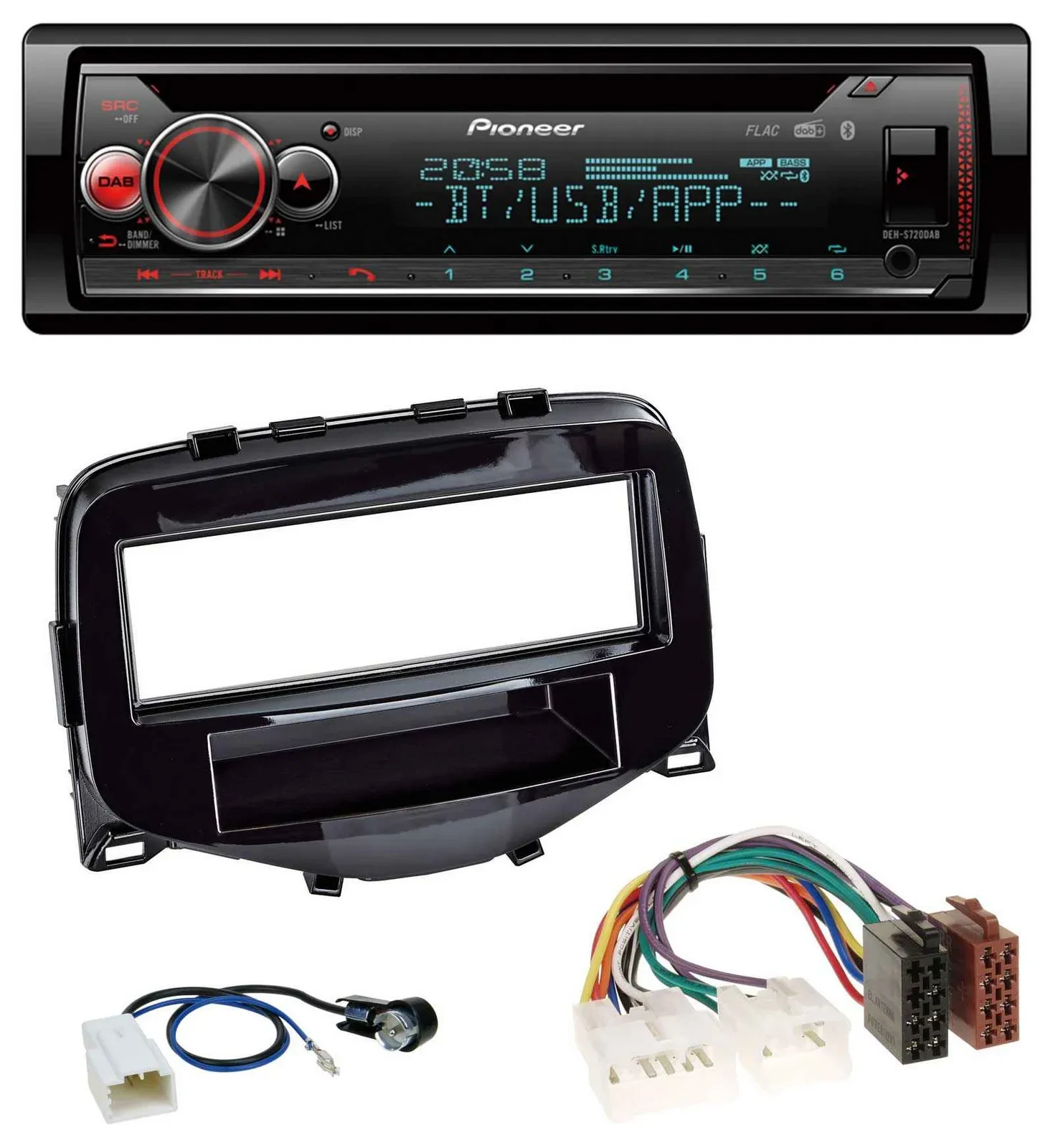 Pioneer MP3 DAB CD Bluetooth USB Autoradio für Toyota Aygo (2014-2021)