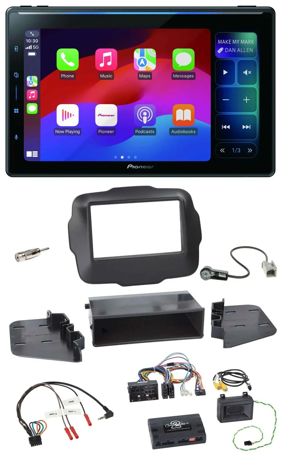 Pioneer Bluetooth DAB Lenkrad USB Autoradio für Jeep Renegade ab 2015