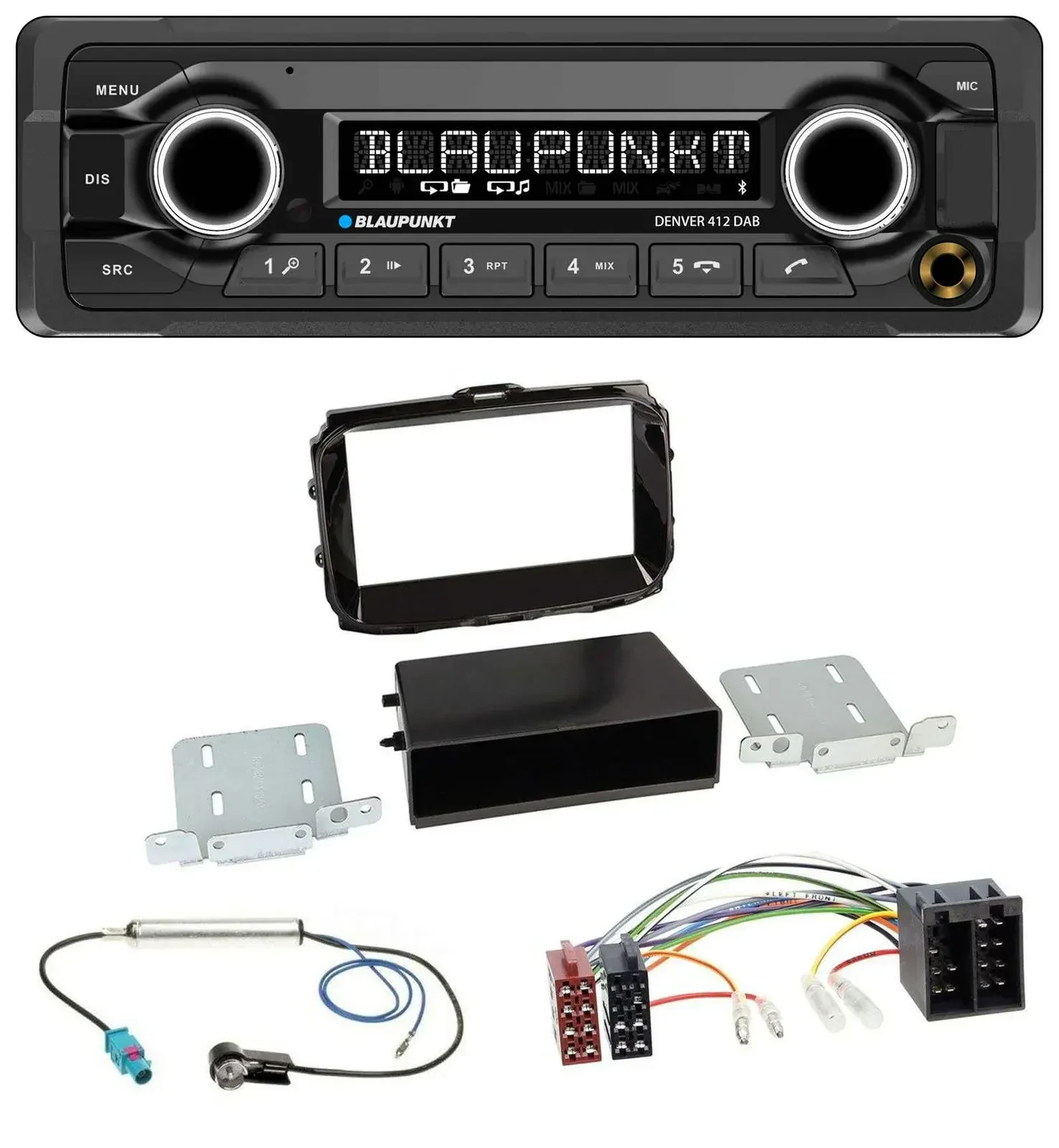 Blaupunkt Bluetooth DAB MP3 USB Autoradio für Alfa Giulietta ab 2013 ISO piano-s