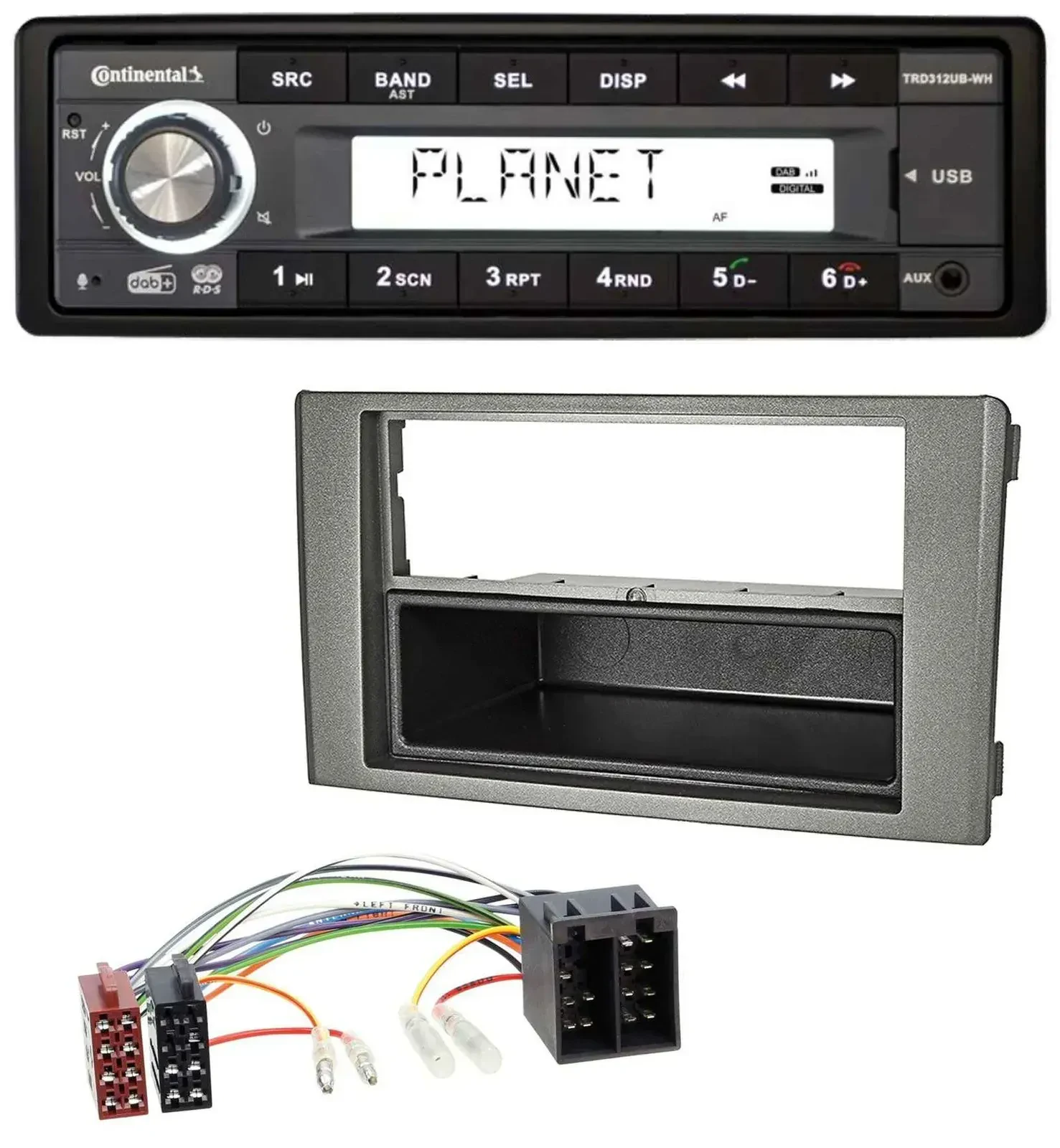 Continental USB 1DIN AUX DAB MP3 Autoradio für Iveco Daily (06-14) dunkelgrau
