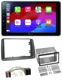 Автомагнитола для Fiat Panda 2003–2012 Pioneer 2DIN Bluetooth USB MP3 DAB, серый