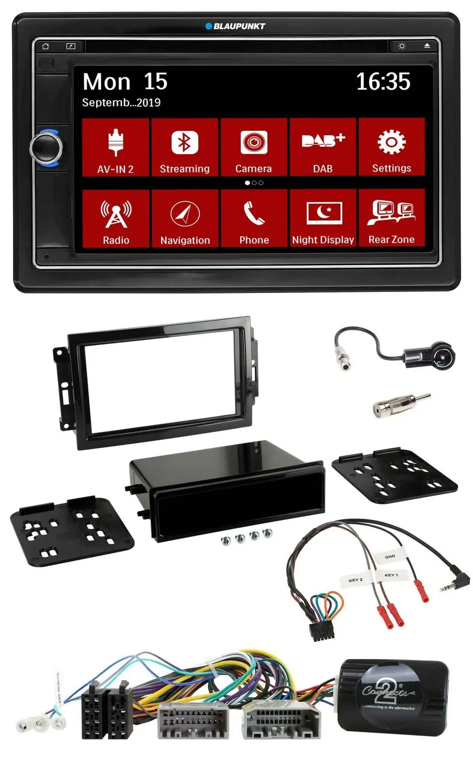 Blaupunkt Lenkrad DAB TMC 2DIN USB Bluetooth Navigation für Dodge Jeep