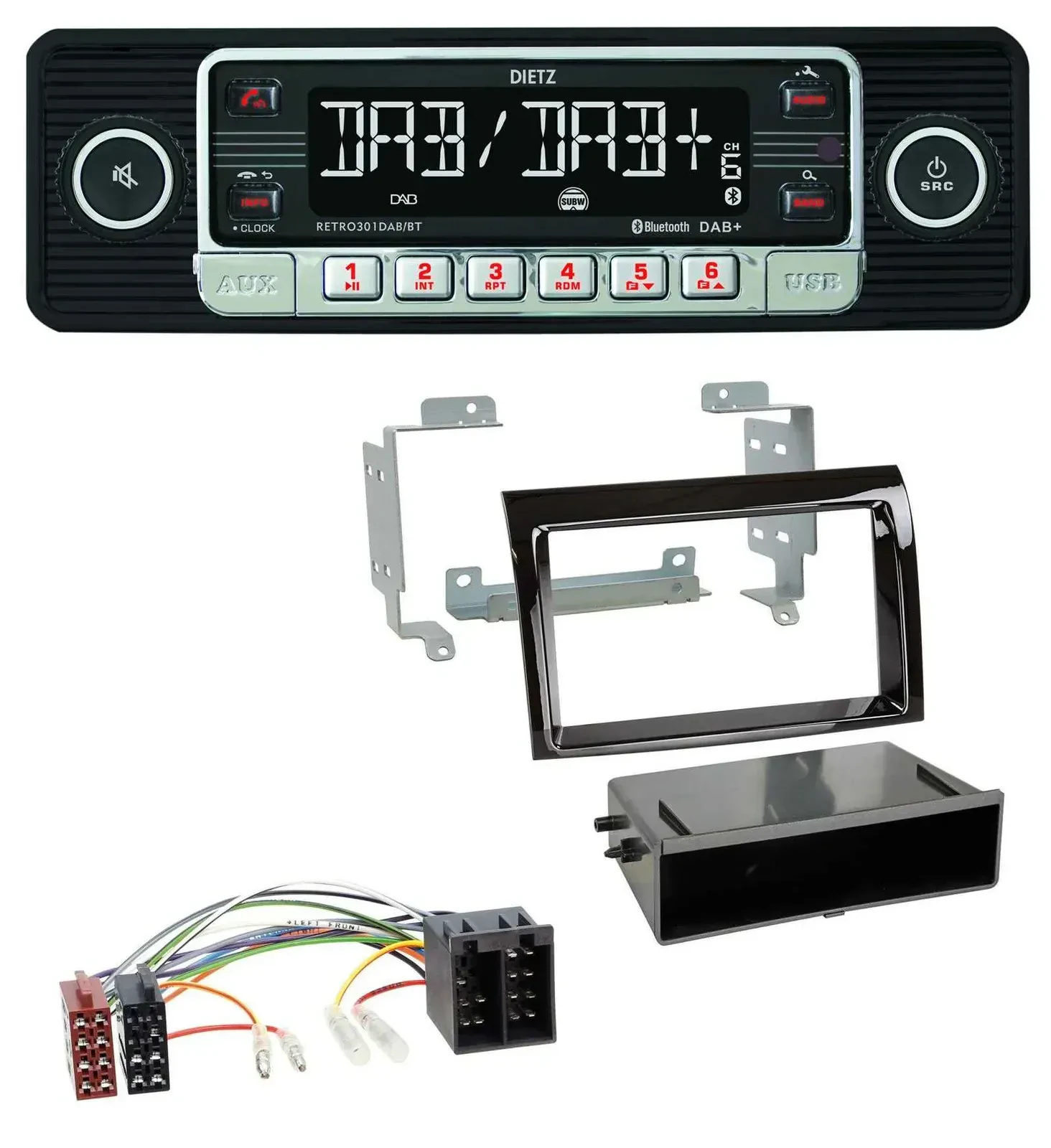 Dietz USB DAB MP3 Bluetooth Autoradio für Fiat Ducato Citroen Jumper 06-11 piano