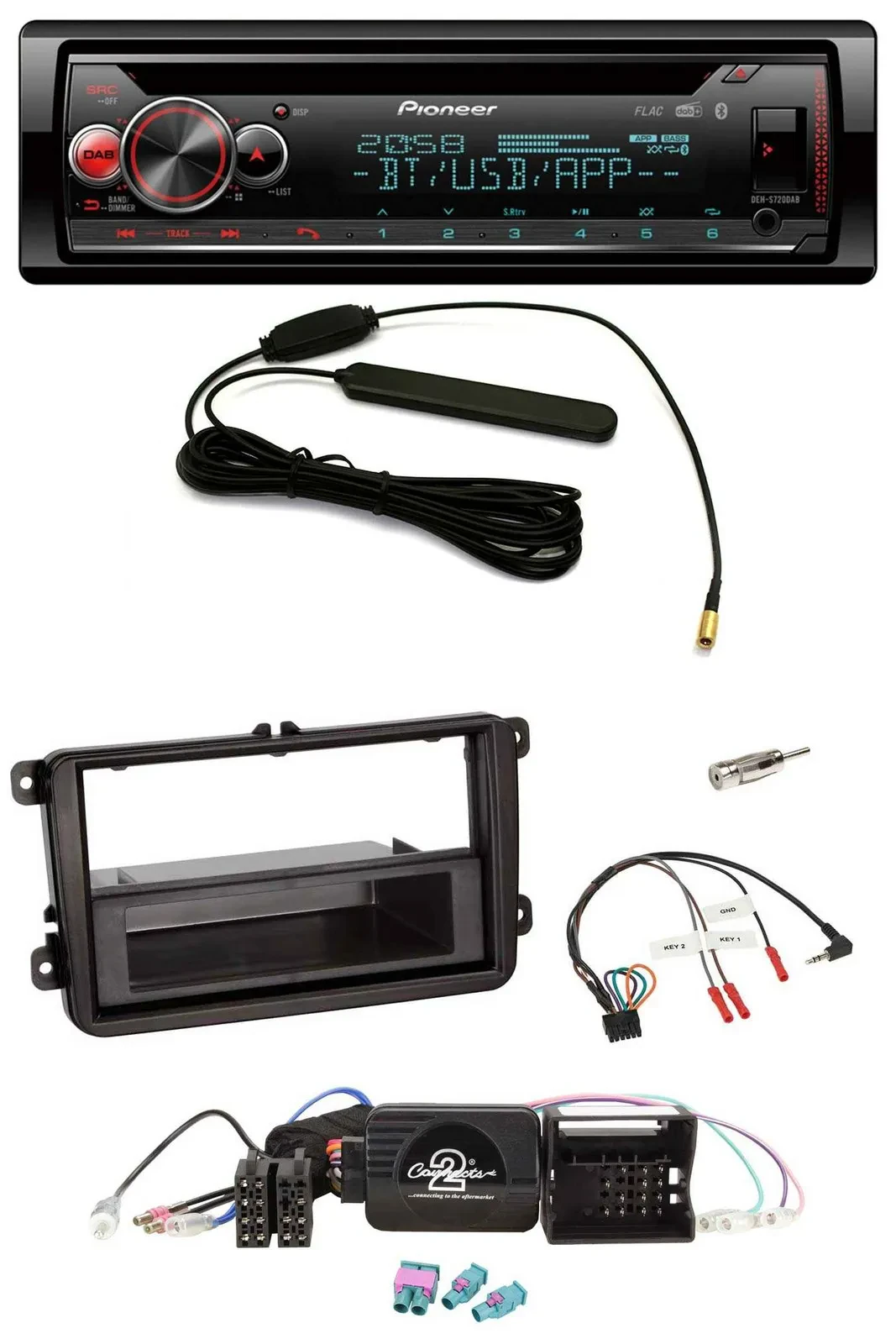 Pioneer USB DAB Lenkrad Bluetooth CD Autoradio für VW Passat Polo Scirocco Shara