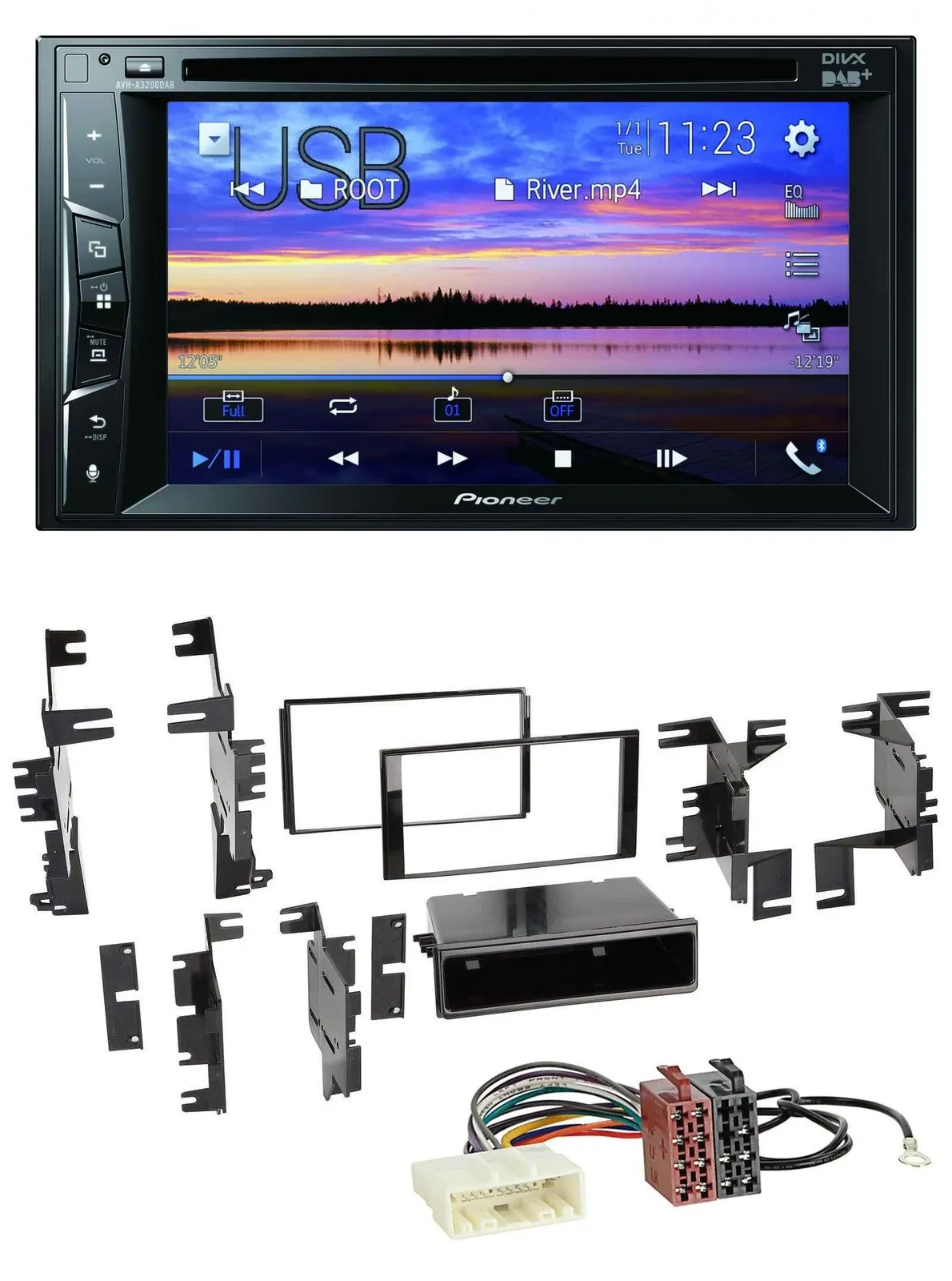 Автомагнитола Pioneer 2DIN Bluetooth USB DVD DAB MP3 для Nissan Versa (с 2007), Xterra