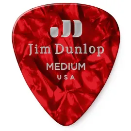 Dunlop Celluloid Guitar Picks, Medium, Red Pearloid, 72-Pack #483R09MD