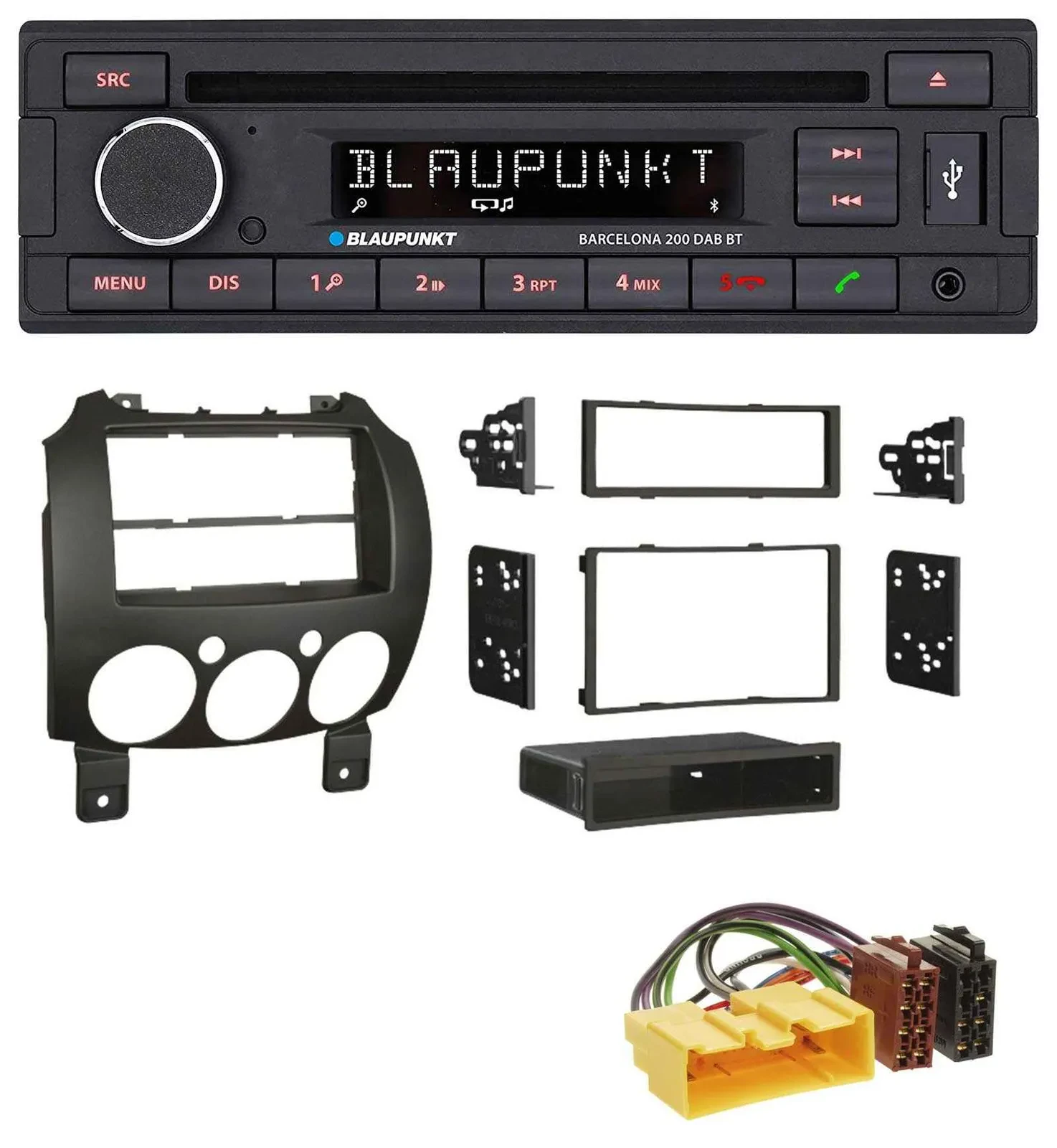 Blaupunkt USB DAB CD Bluetooth MP3 Autoradio für Mazda 2 (ab 2007)