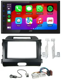 Автомагнитола для Kia Sportage 3 (2010–2015) JVC 2DIN, DAB, Bluetooth, USB, MP3, черный