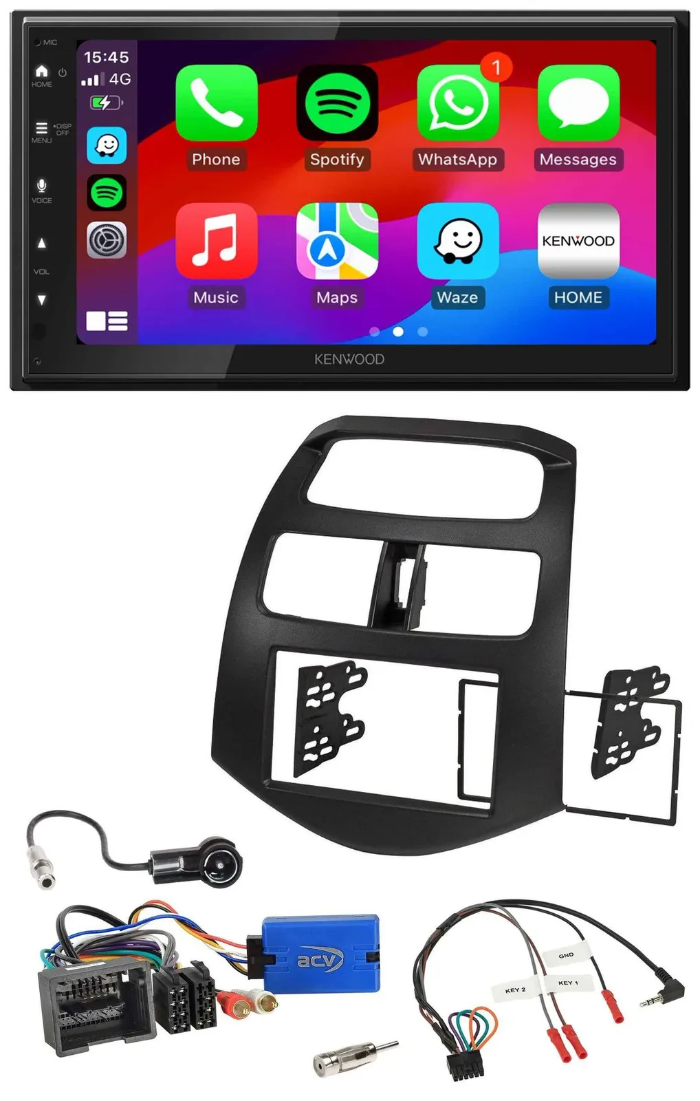 Kenwood Lenkrad USB DAB 2DIN Bluetooth Autoradio für Chevrolet Spark 2013-2015