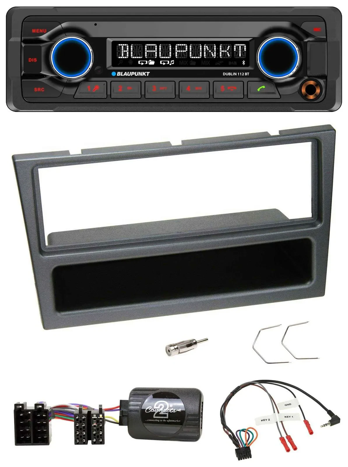 Blaupunkt MP3 Bluetooth USB Lenkrad Autoradio für Opel Corsa C 2000-04 charcoal
