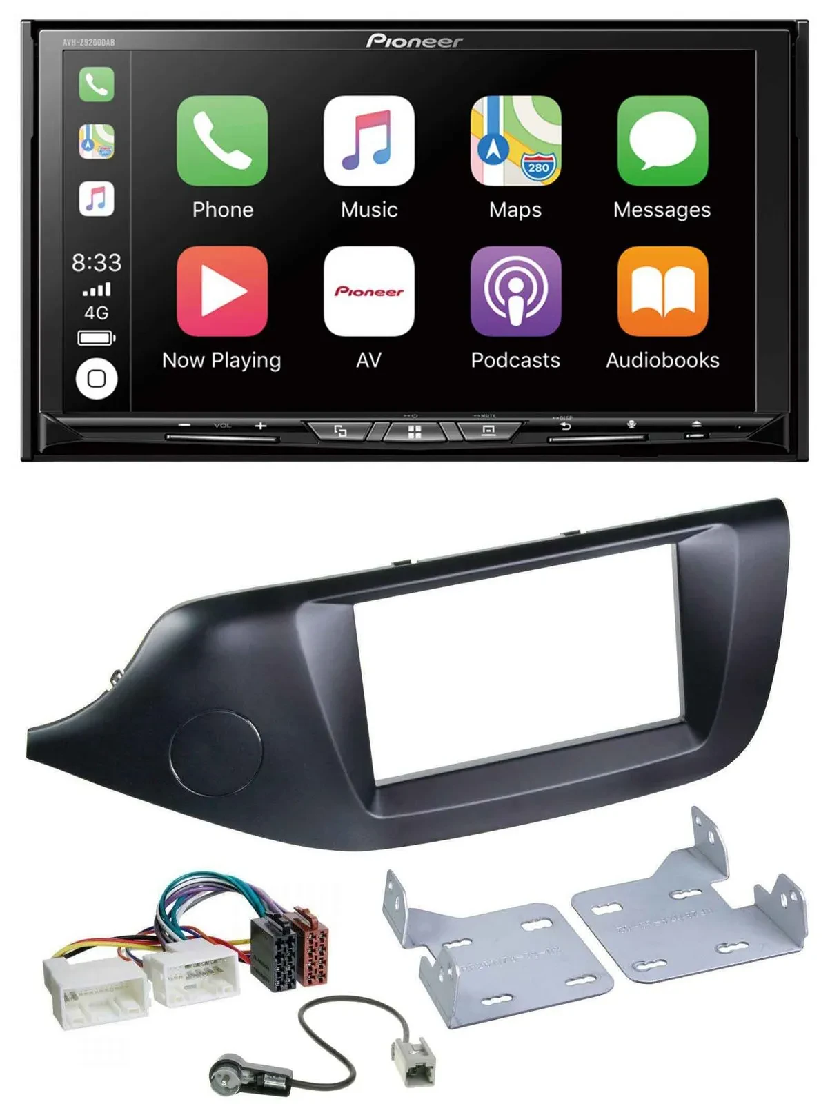 Pioneer 2DIN MP3 USB DAB DVD Bluetooth Autoradio für Kia Ceed (ab 12) schwarz