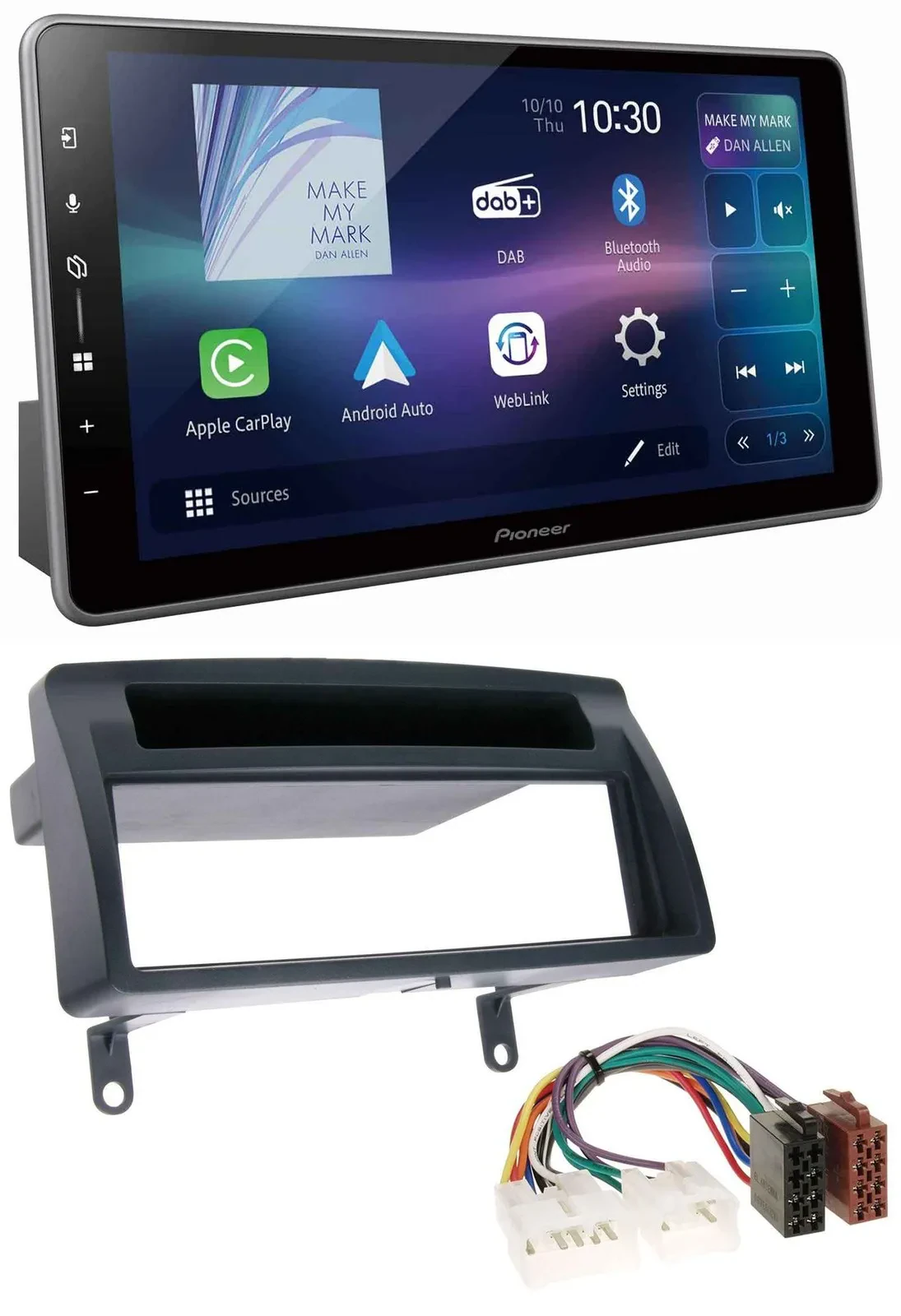 Pioneer Bluetooth USB DAB MP3 Autoradio für Toyota Corolla E12 2003-2008 dunkelg